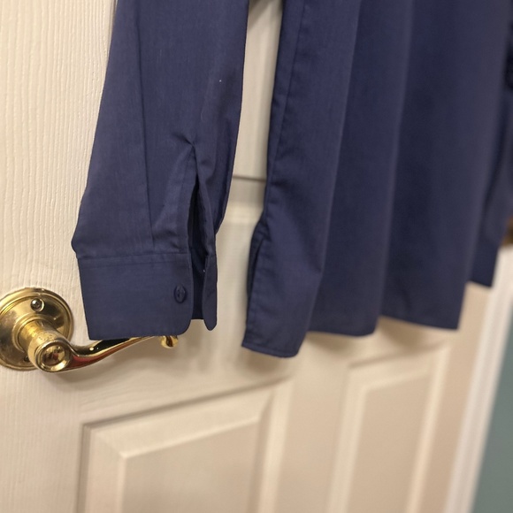 Navy Foxcroft Button Down Shirt, size 14 - Picture 3 of 5